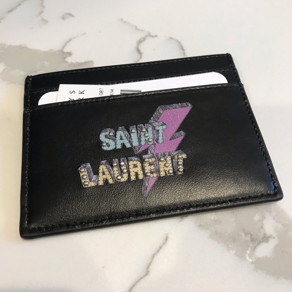 Saint Laurent lighting bolt CC card wallet